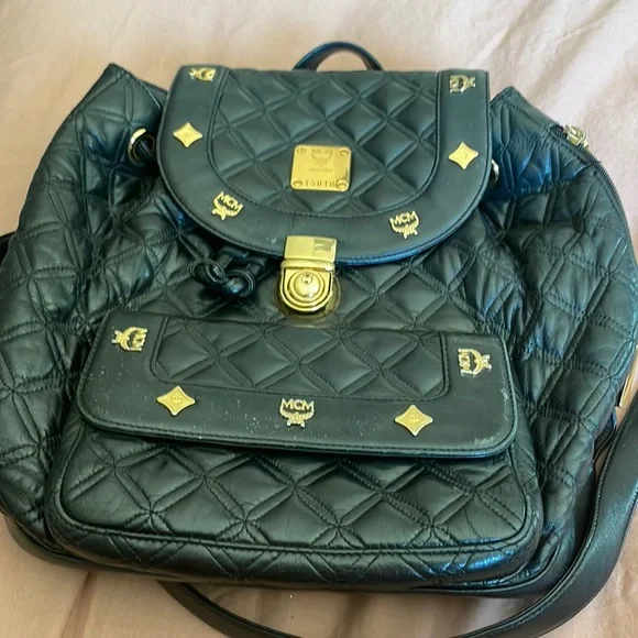 MCM | Bags | Mcm Backpack Quilted Leather Beautiful Gold Mcm  display picture 1